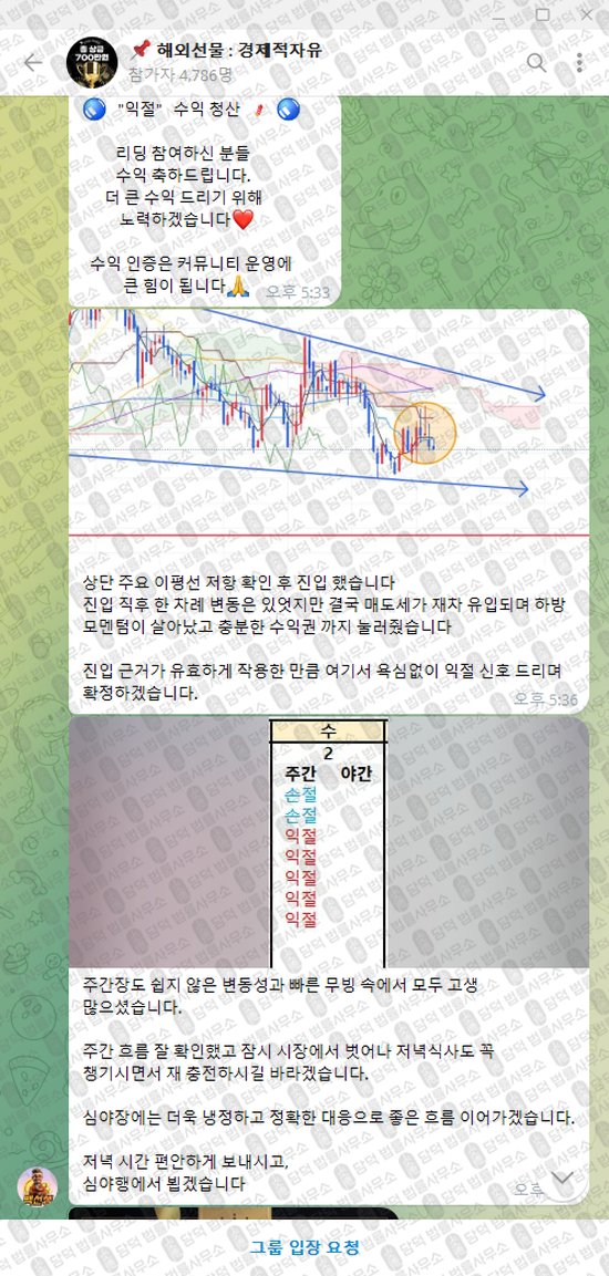 이 사진은 담덕법률사무소에서 캡쳐해둔 경제적자유(VIP) 웹사이트 캡쳐 사진이며 URL은 t.me 입니다.