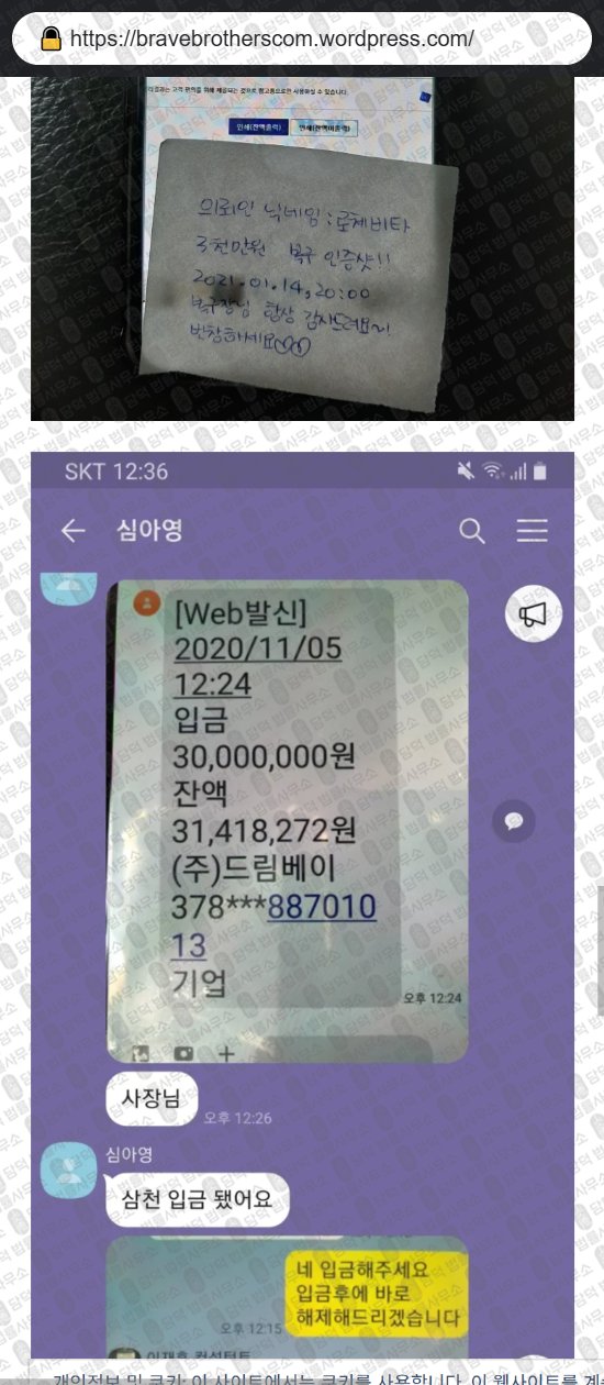 이 사진은 담덕법률사무소에서 캡쳐해둔 손실복구팀(URL) 웹사이트 캡쳐 사진이며 URL은 wordpress.com 입니다.
