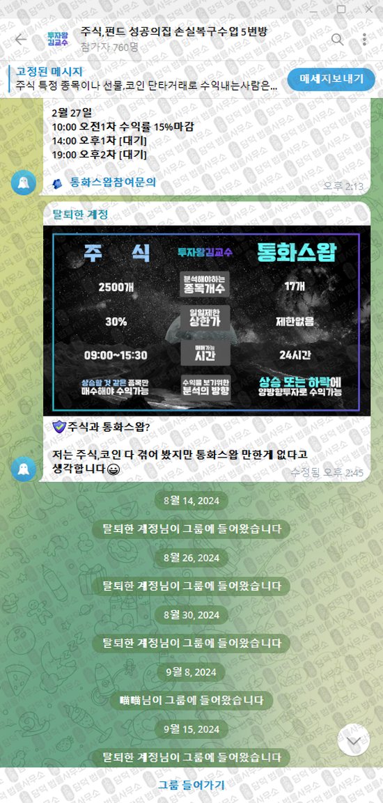 이 사진은 담덕법률사무소에서 캡쳐해둔 투자왕(VIP) 웹사이트 캡쳐 사진이며 URL은 t.me 입니다.