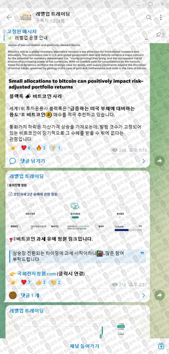 이 사진은 담덕법률사무소에서 캡쳐해둔 레벨업(VIP) 웹사이트 캡쳐 사진이며 URL은 t.me 입니다.