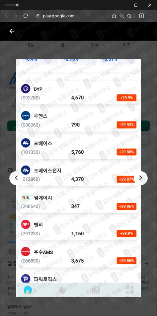 이 사진은 담덕법률사무소에서 캡쳐해둔 앱피해(ATSPRO) 관련 자료 사진입니다.