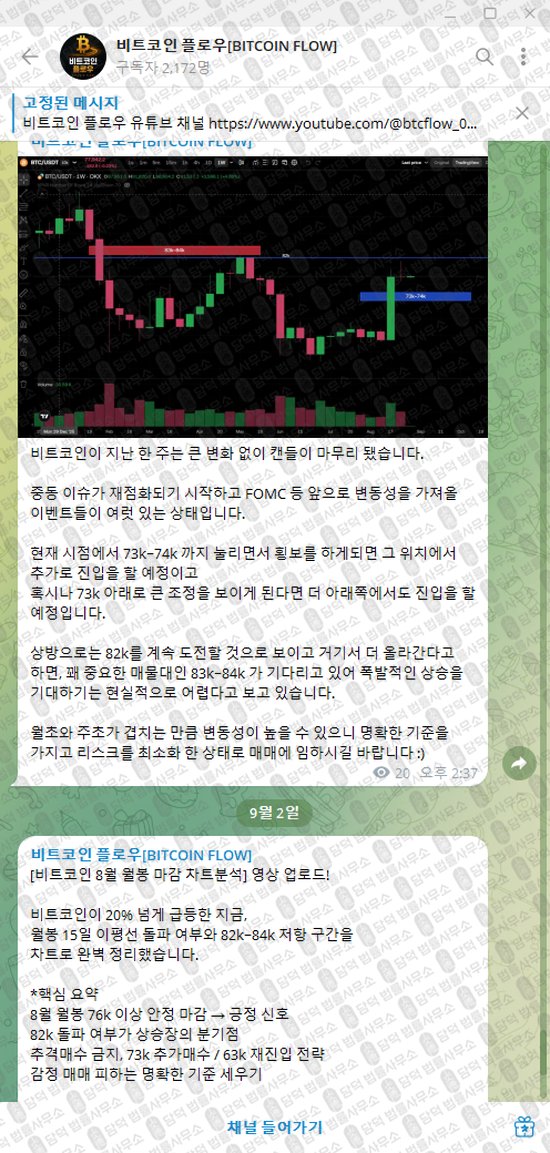 이 사진은 담덕법률사무소에서 캡쳐해둔 비트코인(BITCOIN FLOW) 웹사이트 캡쳐 사진이며 URL은 t.me 입니다.