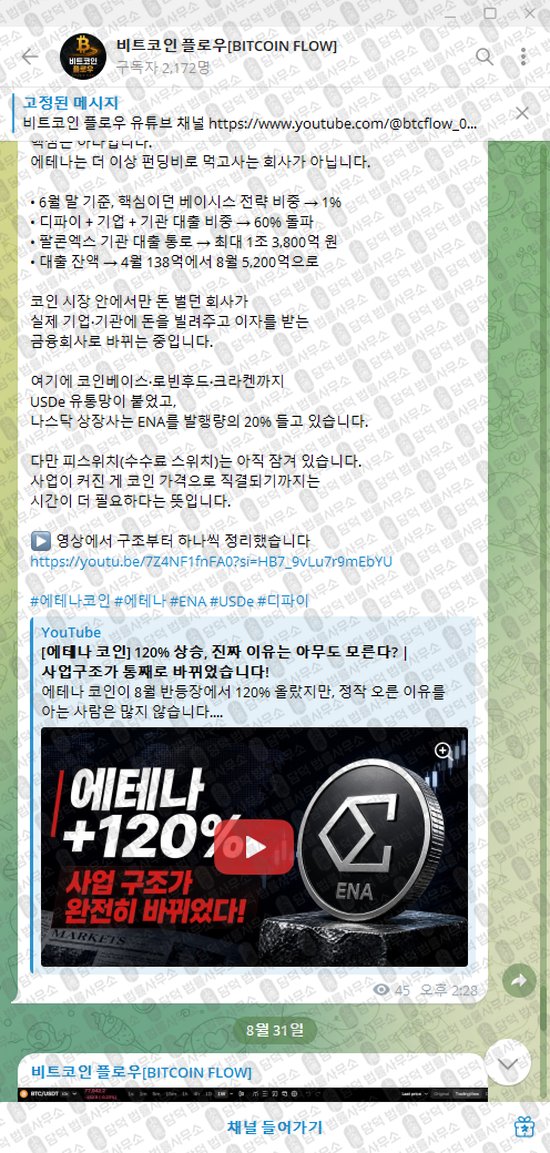 이 사진은 담덕법률사무소에서 캡쳐해둔 비트코인(BITCOIN FLOW) 웹사이트 캡쳐 사진이며 URL은 t.me 입니다.