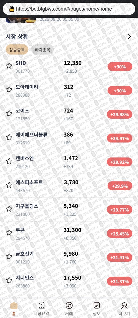이 사진은 담덕법률사무소에서 캡쳐해둔 국내(IPO) 웹사이트 캡쳐 사진이며 URL은 btgbws.com 입니다.