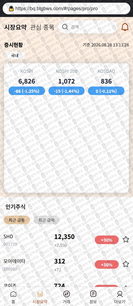 이 사진은 담덕법률사무소에서 캡쳐해둔 국내(IPO) 웹사이트 캡쳐 사진이며 URL은 btgbws.com 입니다.