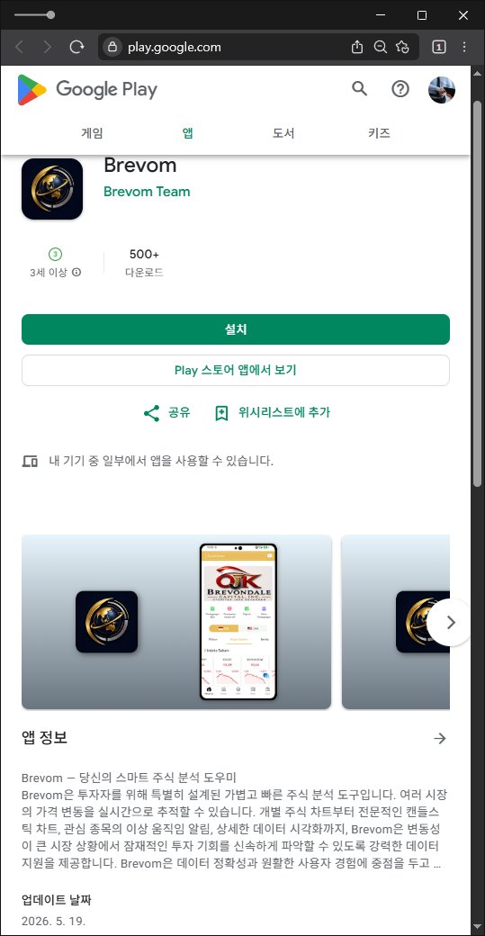 이 사진은 담덕법률사무소에서 캡쳐해둔 어플(Brevom) 웹사이트 캡쳐 사진이며 URL은 google.com 입니다.