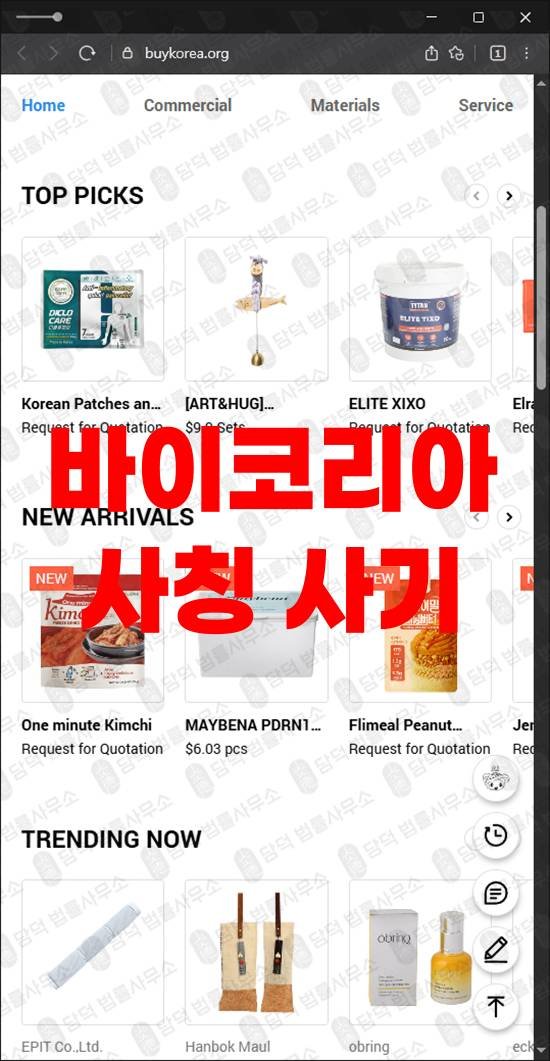 이 사진은 담덕법률사무소에서 캡쳐해둔 바이코리아토큰사기 관련 자료 사진입니다.