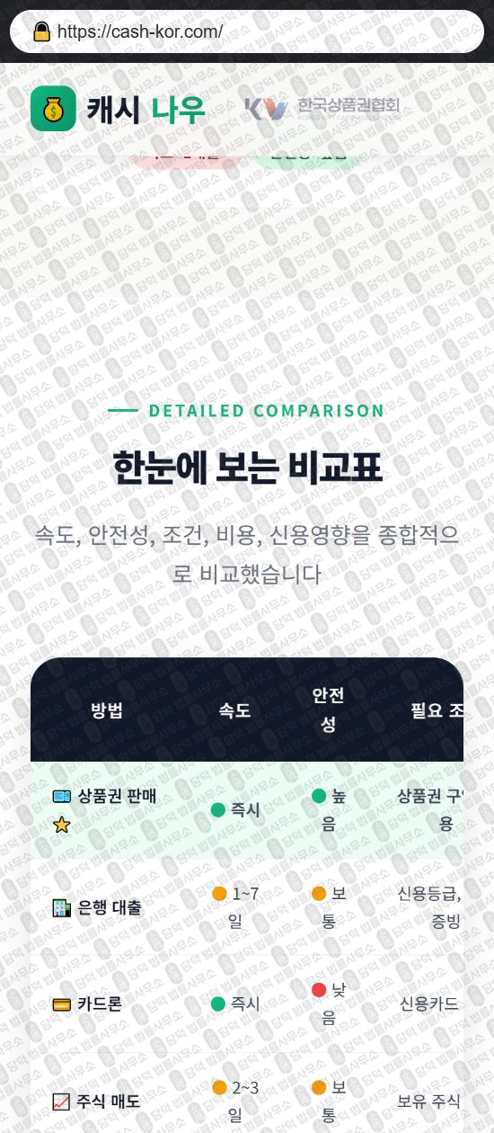 이 사진은 담덕법률사무소에서 캡쳐해둔 캐시나우(PIN) 웹사이트 캡쳐 사진이며 URL은 cash-kor.com 입니다.