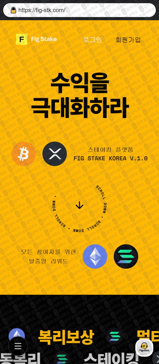 이 사진은 담덕법률사무소에서 캡쳐해둔 피그(FIG STAKE) 웹사이트 캡쳐 사진이며 URL은 fig-stk.com 입니다.