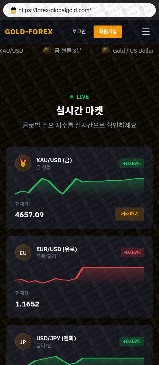 이 사진은 담덕법률사무소에서 캡쳐해둔 골드포렉스(GOLD-FOREX) 웹사이트 캡쳐 사진이며 URL은 forex-globalgold.com 입니다.