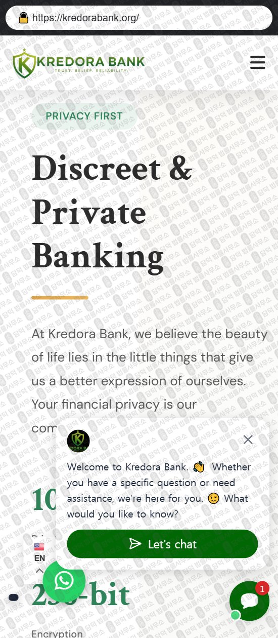 이 사진은 담덕법률사무소에서 캡쳐해둔 크레도라뱅크(Kredora Bank) 웹사이트 캡쳐 사진이며 URL은 kredorabank.org 입니다.