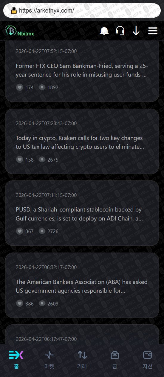 이 사진은 담덕법률사무소에서 캡쳐해둔 사칭(Nbitmx) 웹사이트 캡쳐 사진이며 URL은 arkethyx.com 입니다.