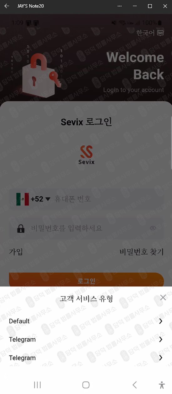 이 사진은 담덕법률사무소에서 캡쳐해둔 세빅스(Sevix) 웹사이트 캡쳐 사진이며 URL은 google.com 입니다.