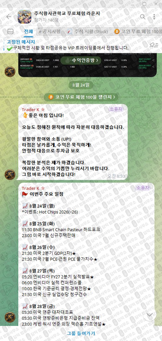 이 사진은 담덕법률사무소에서 캡쳐해둔 주식왕사관학교(VIP) 웹사이트 캡쳐 사진이며 URL은 t.me 입니다.