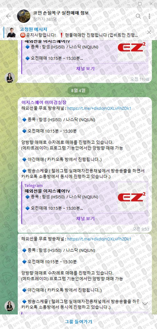 이 사진은 담덕법률사무소에서 캡쳐해둔 손실복구(BitBit8282) 웹사이트 캡쳐 사진이며 URL은 t.me 입니다.