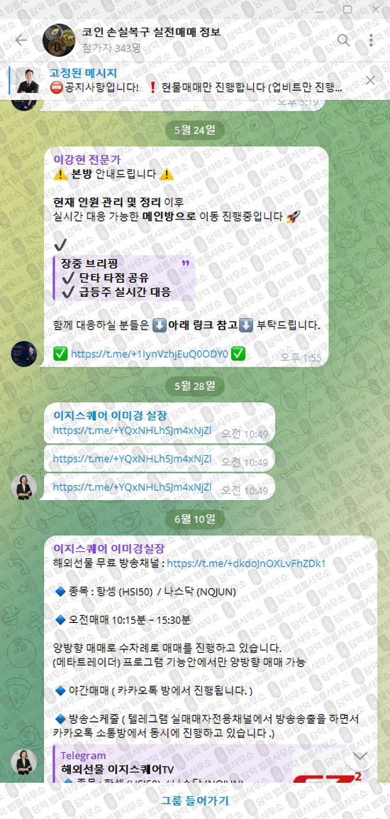 이 사진은 담덕법률사무소에서 캡쳐해둔 손실복구(BitBit8282) 웹사이트 캡쳐 사진이며 URL은 t.me 입니다.