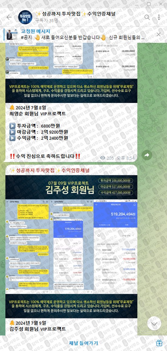 이 사진은 담덕법률사무소에서 캡쳐해둔 성공까지(VIP) 웹사이트 캡쳐 사진이며 URL은 t.me 입니다.