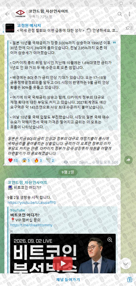 이 사진은 담덕법률사무소에서 캡쳐해둔 코인드림(VIP) 웹사이트 캡쳐 사진이며 URL은 t.me 입니다.