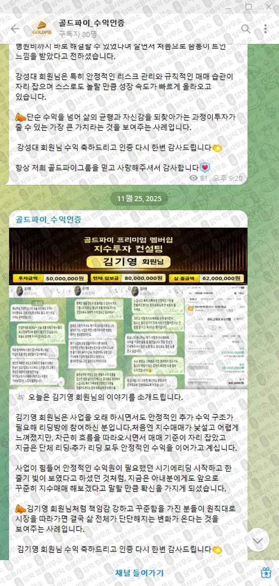 이 사진은 담덕법률사무소에서 캡쳐해둔 골드파이(VIP) 웹사이트 캡쳐 사진이며 URL은 t.me 입니다.