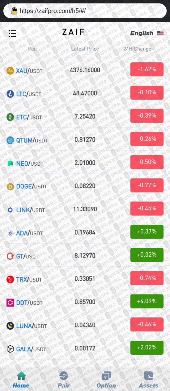 이 사진은 담덕법률사무소에서 캡쳐해둔 사칭(ZAIF) 웹사이트 캡쳐 사진이며 URL은 zaifpro.com 입니다.